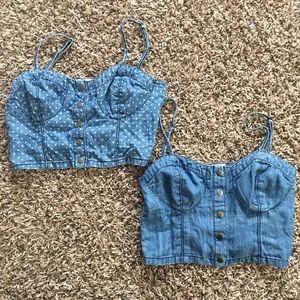 Denim crop tops